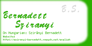 bernadett sziranyi business card