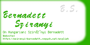 bernadett sziranyi business card